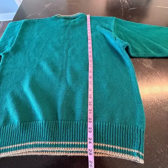 Vintage Par Four Golf Novelty Sweater Medium Ramie Knit 90s